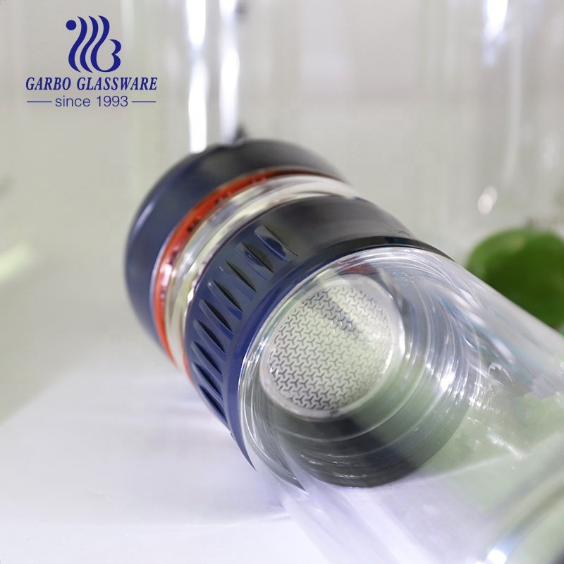 Wholesale High Quality Sport Bottle Customized Logo Heat Resistant High Borosilicate Double Walled Insulated Glass Water Bottle