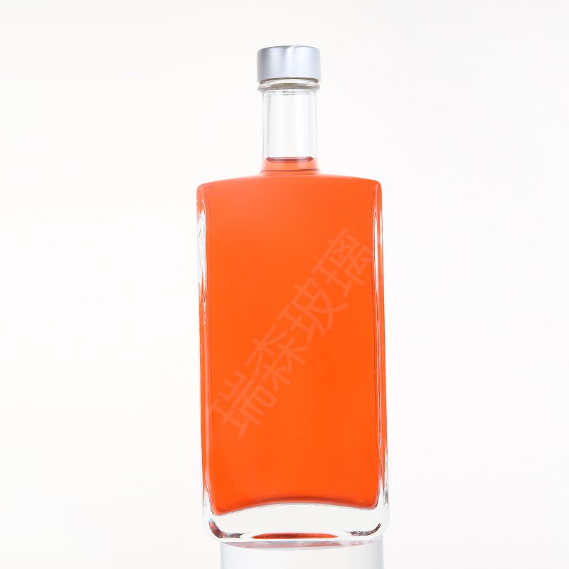 Frosted glass vodka bottle 375ml 700ml 750ml cylinder square liquor spirits glass bottles