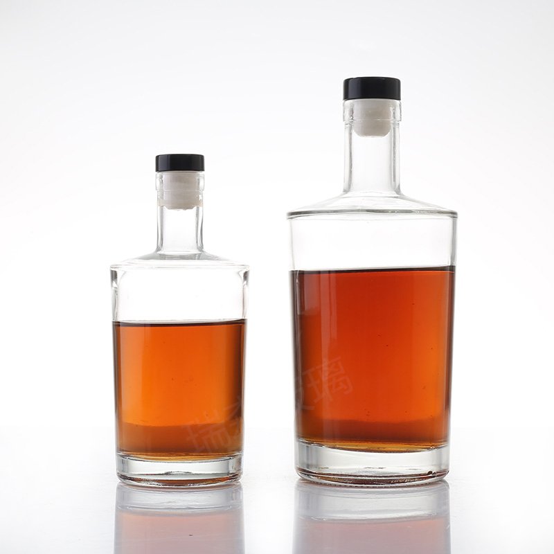 Frosted glass vodka bottle 375ml 700ml 750ml cylinder square liquor spirits glass bottles