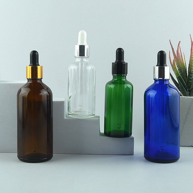 Cosmetics packaging Large capacity 50ml 100ml Amber glass dropper bottle for the original liquid essential oil essence medicine