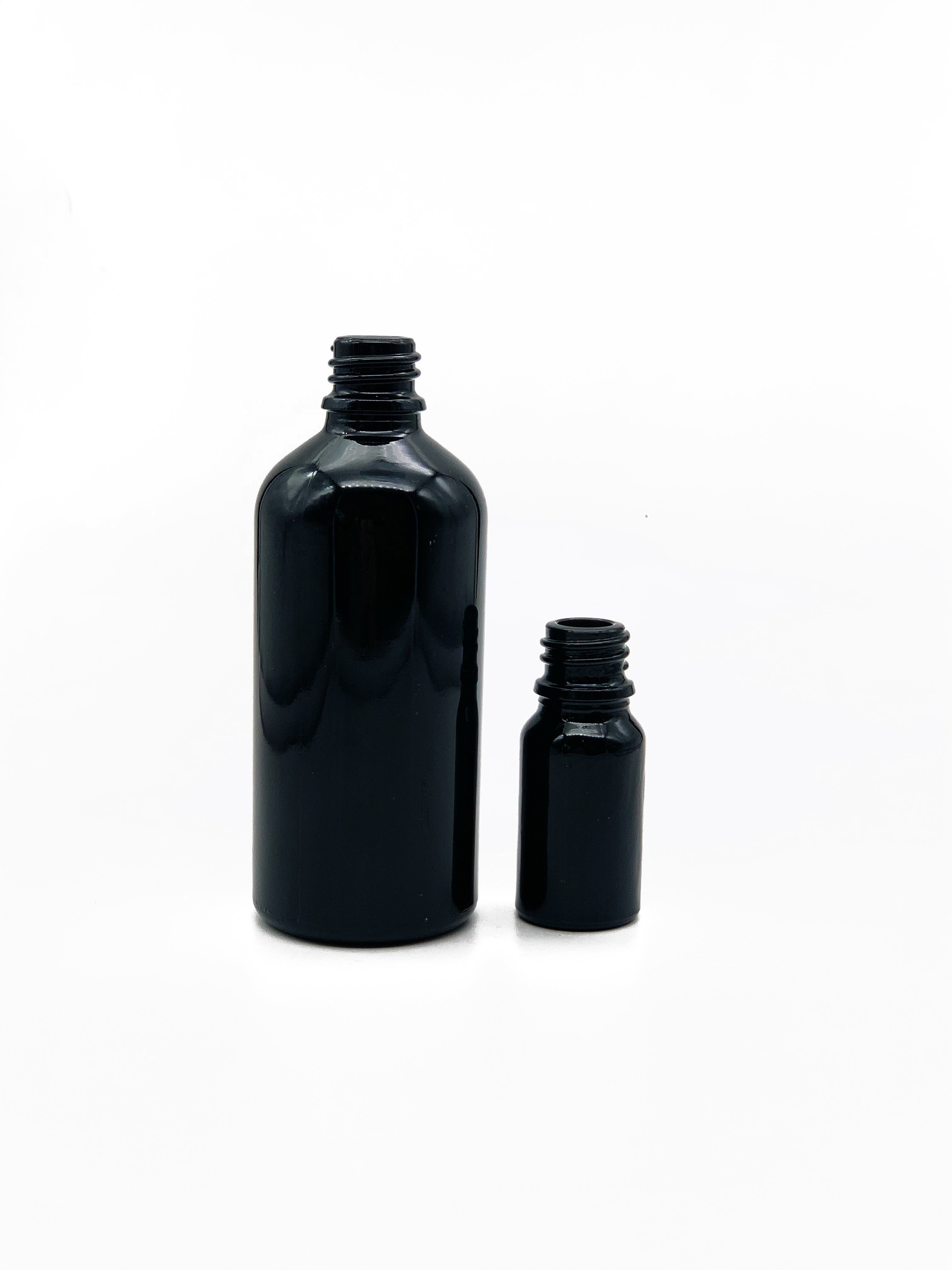 Black glass vial 5-100ml, glass bottle in black color