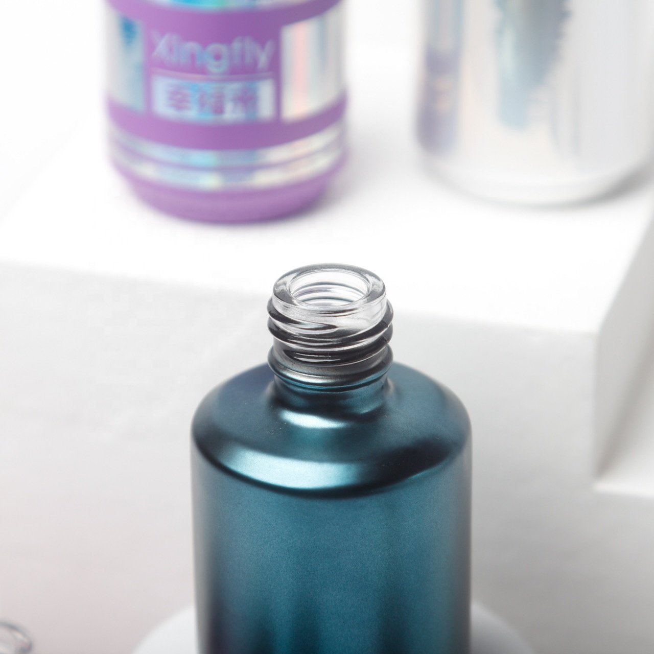 Custom OEM 15ml Empty Clear Round Gel Polish Bottle for Nail Polish Glass Bottle 15ml