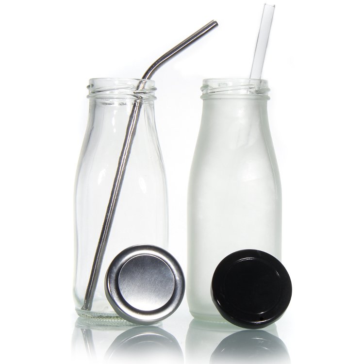 Free Sample 250Ml 500Ml 750Ml Large Capacity Glass Bottle Dairy Milk With Cap