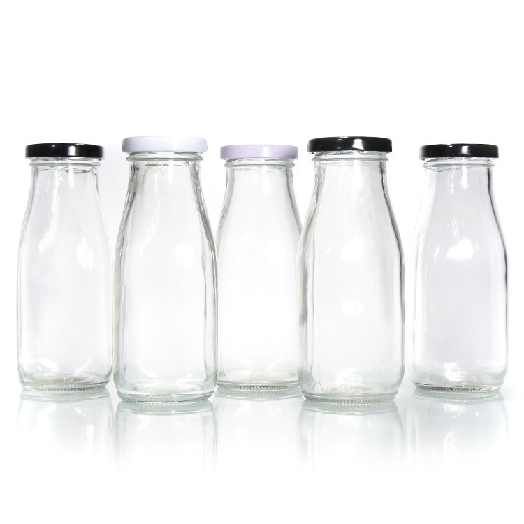 Free Sample 250Ml 500Ml 750Ml Large Capacity Glass Bottle Dairy Milk With Cap