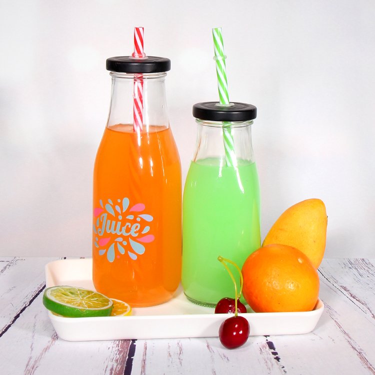 Free Sample 250Ml 500Ml 750Ml Large Capacity Glass Bottle Dairy Milk With Cap