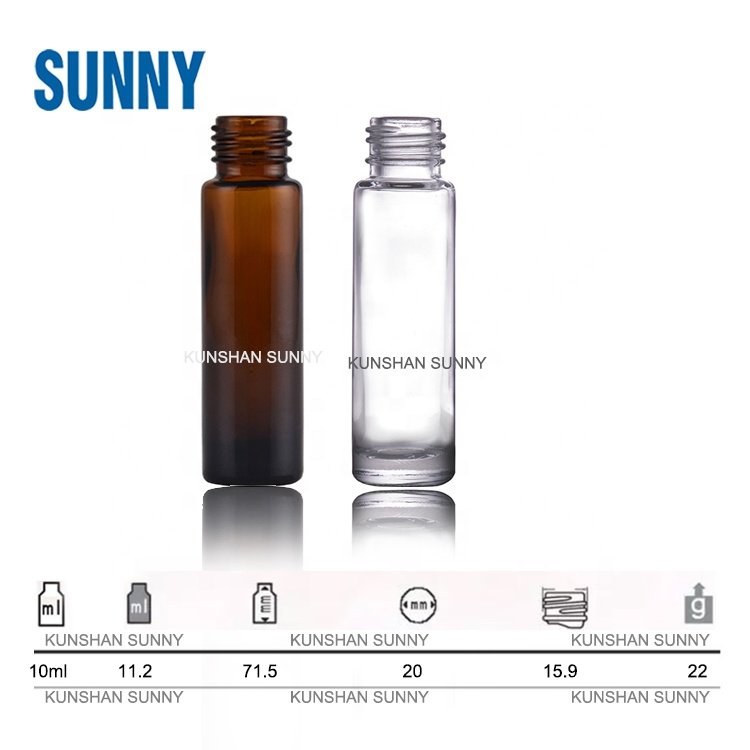 10ml clear steel roller ball perfume glass bottle roll on bottle with plastic cap