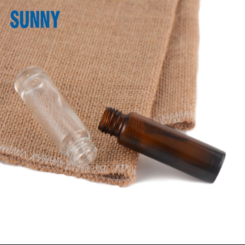 10ml clear steel roller ball perfume glass bottle roll on bottle with plastic cap