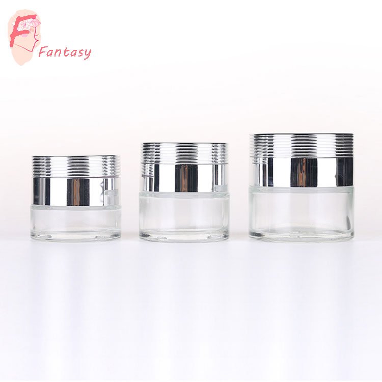 elegant frosted glass bottle packaging set glass lotion bottle with gold pump, sprayer 30ml 50ml cream jar container