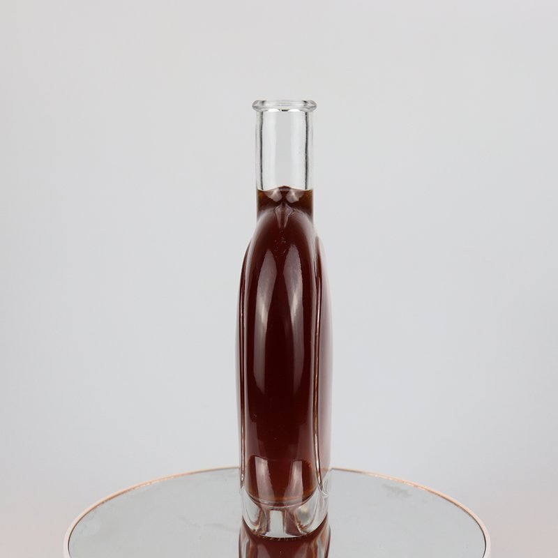 NCT-092 500ml round clear brandy pisco spirits glass bottle cork lid bottle