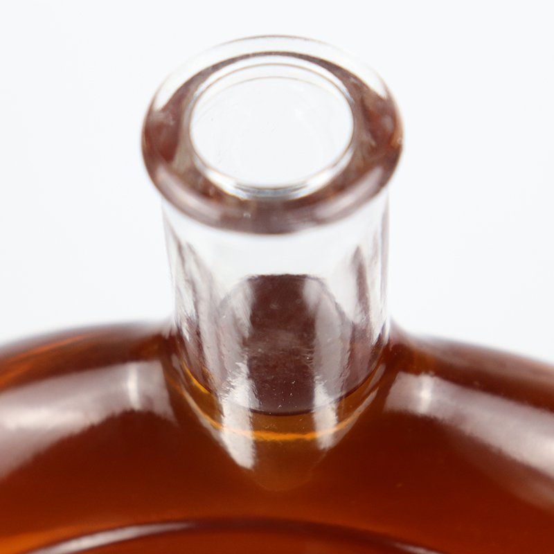 NCT-092 500ml round clear brandy pisco spirits glass bottle cork lid bottle