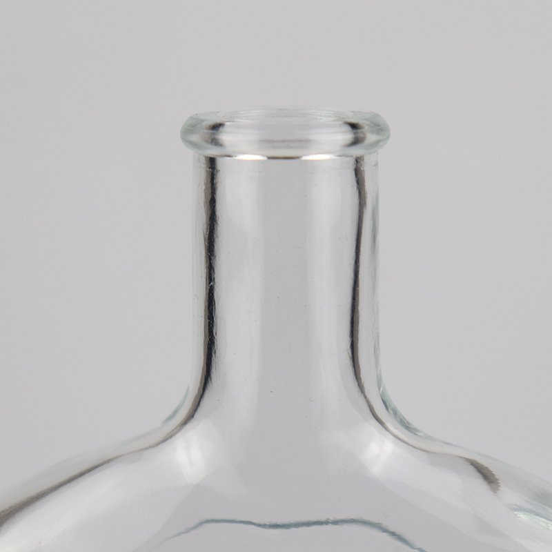 NCT-092 500ml round clear brandy pisco spirits glass bottle cork lid bottle