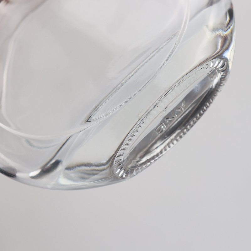 NCT-092 500ml round clear brandy pisco spirits glass bottle cork lid bottle