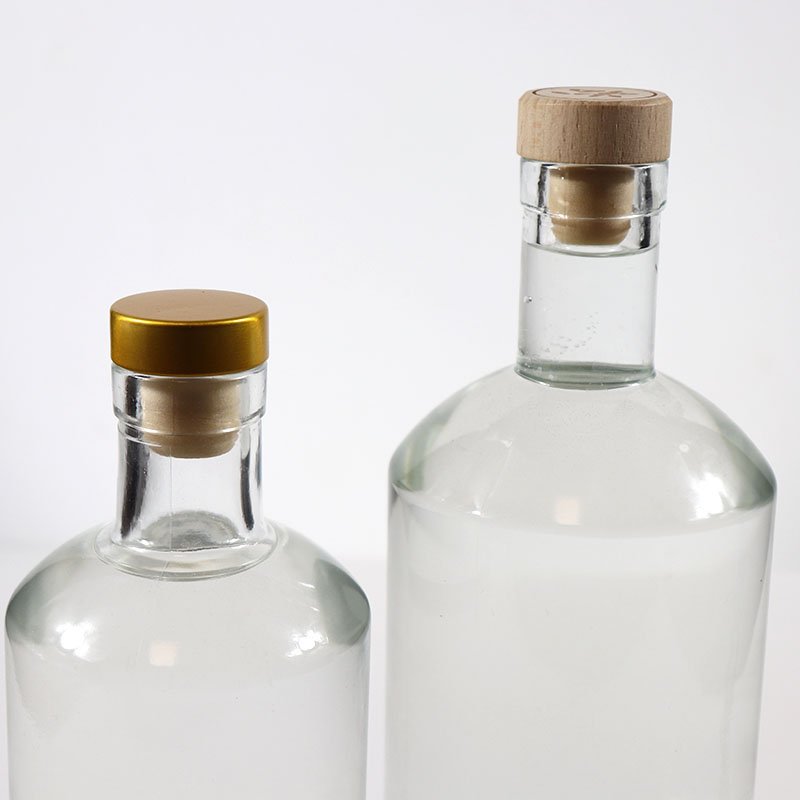 Wholesale 500ml 750ml Round Empty Shape Vodka Glass Wine Bottle