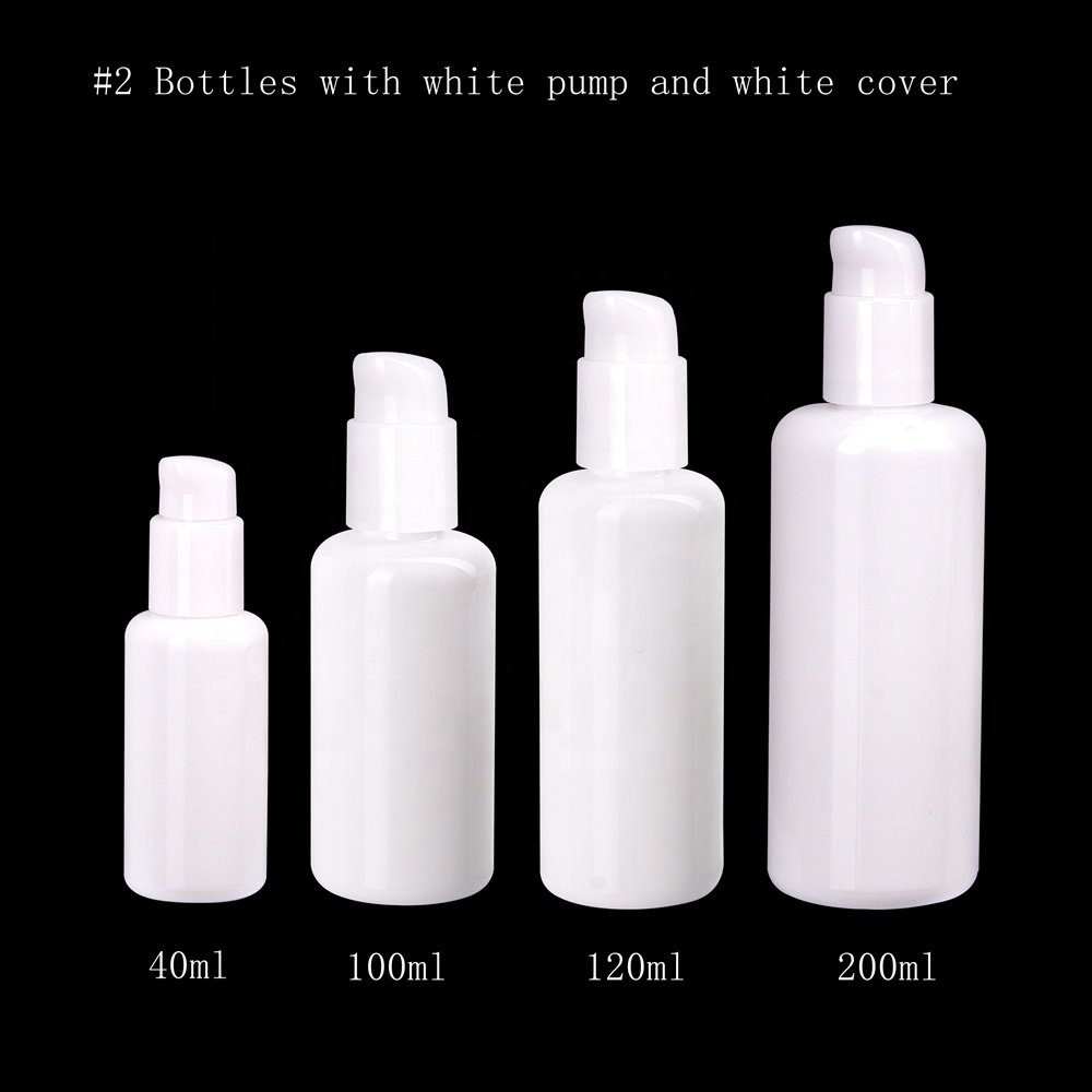 opal glass bottles 200ml empty cosmetic bottles 40ml 100ml 120ml glass serum bottles and 50ml cream jars for cosmetic