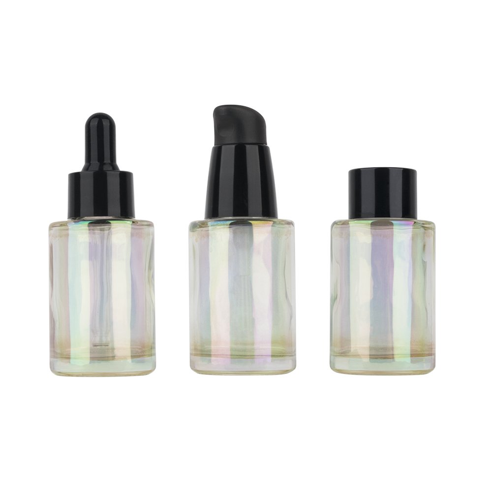 30ml dropper electroplate rainbow gift with different sizes of essential oils glass bottle
