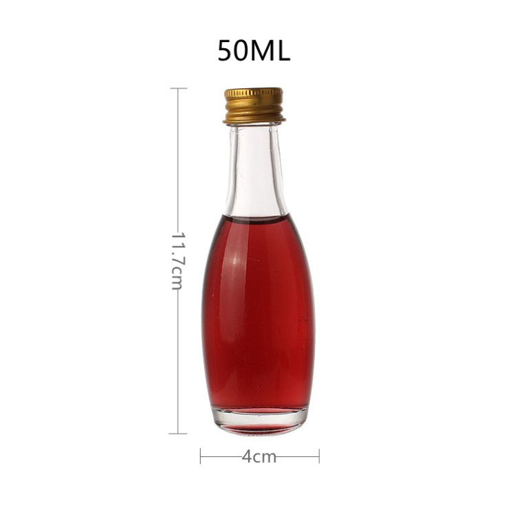 Wholesale Logo Printing 2oz Small Liquor Glass Bottle 50ml Mini Vodka Bottles