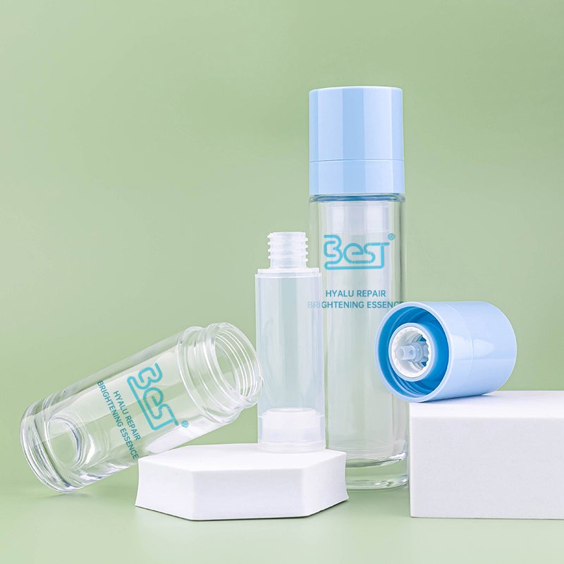 Newest Cosmetic Packaging Airless Glass Bottle Recyclable Lotion Skin Care Set China Pump Screen Printing 15ml 30ml 50ml 5000pcs