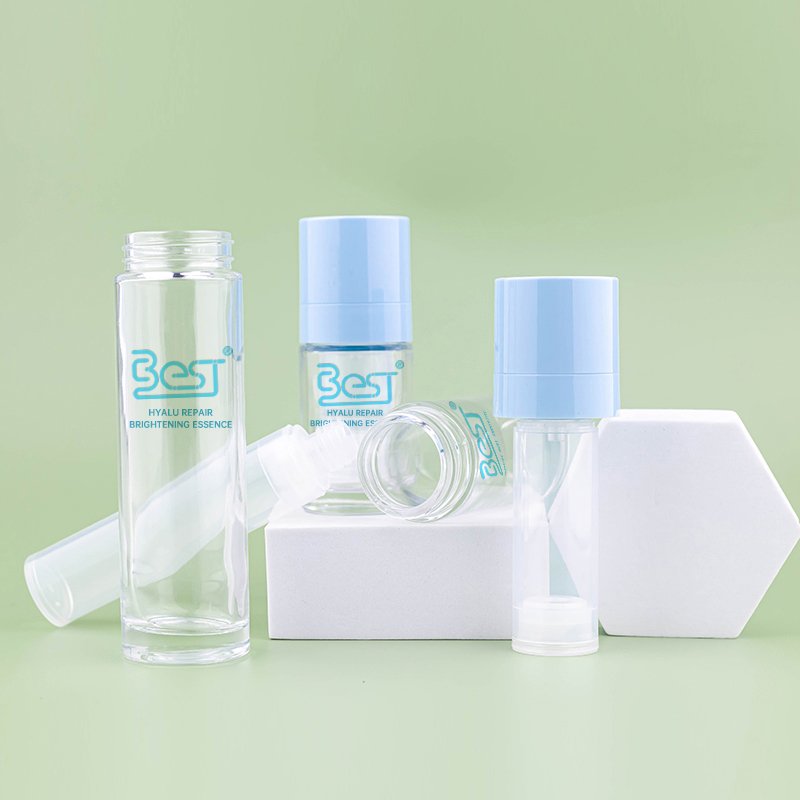 Newest Cosmetic Packaging Airless Glass Bottle Recyclable Lotion Skin Care Set China Pump Screen Printing 15ml 30ml 50ml 5000pcs