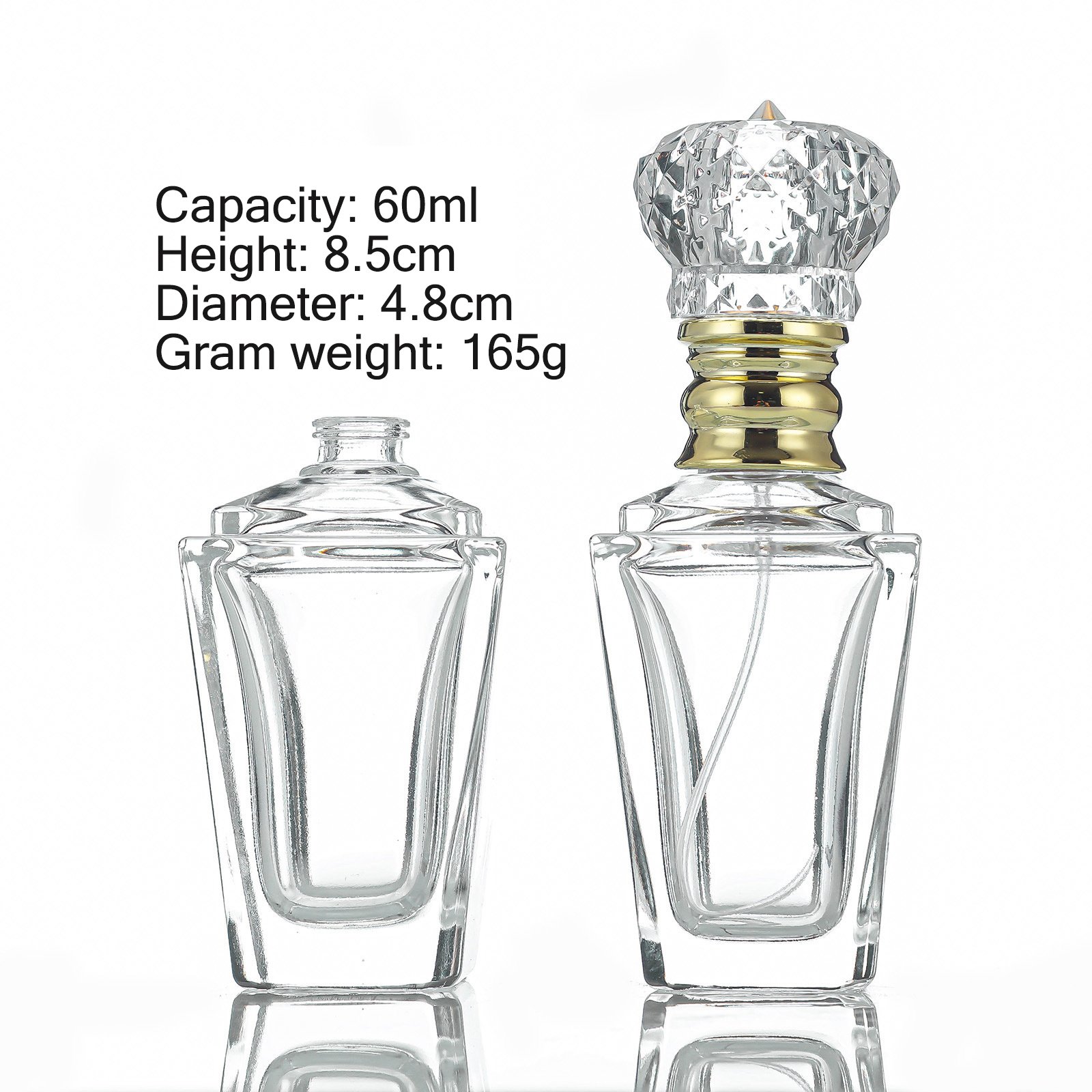 custom made luxury clear glass bottles with lids 50ml100ml mini glass perfume bottles Round empty Fragrance glass spray bottle