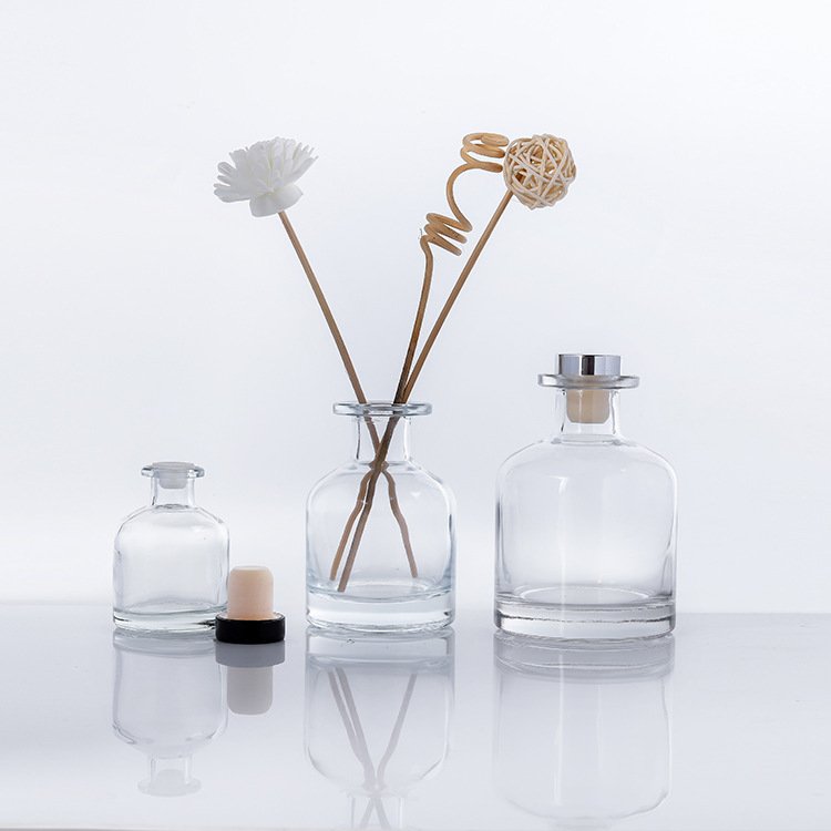 R100 50ml 100ml round reed diffuser bottle home fragrance perfume diffuser gift set