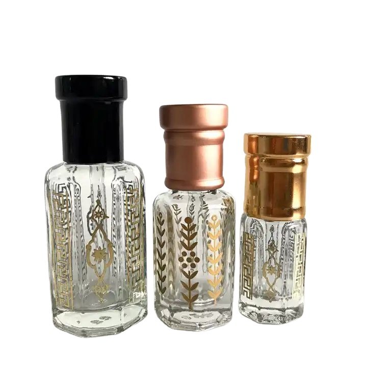 Premium Golden/Black/Red/Clear Arabic 3 ml Attar Bottle Roll on Glass 3ml 6ml 12ml Perfume Essential Oil Bottle
