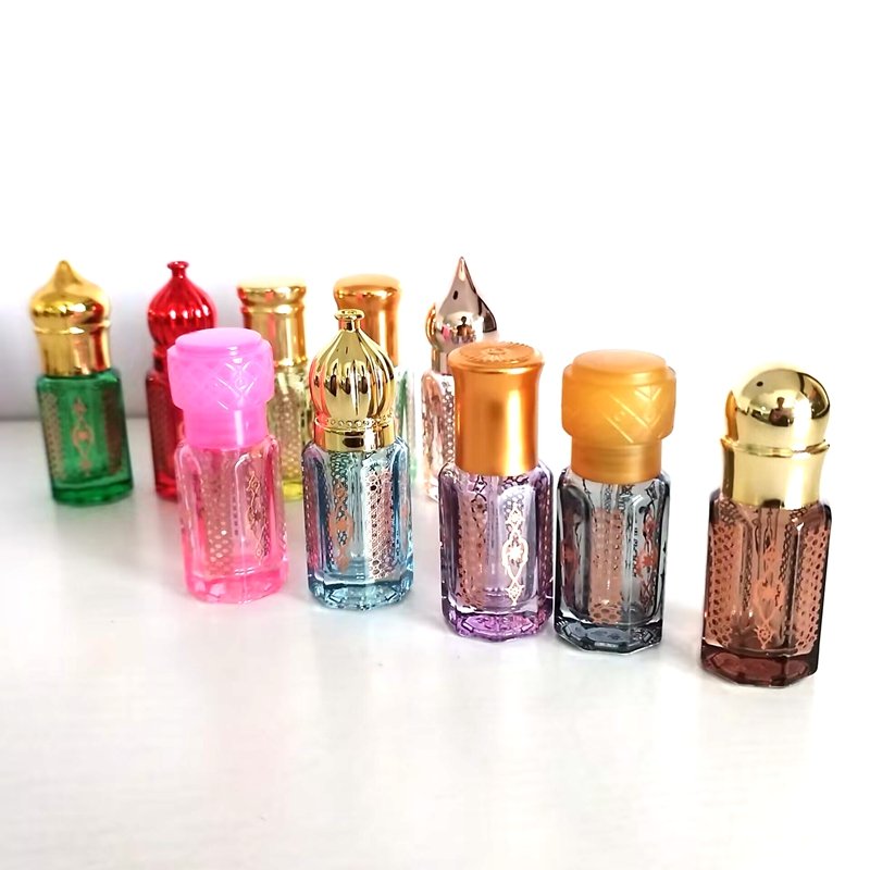 Premium Golden/Black/Red/Clear Arabic 3 ml Attar Bottle Roll on Glass 3ml 6ml 12ml Perfume Essential Oil Bottle
