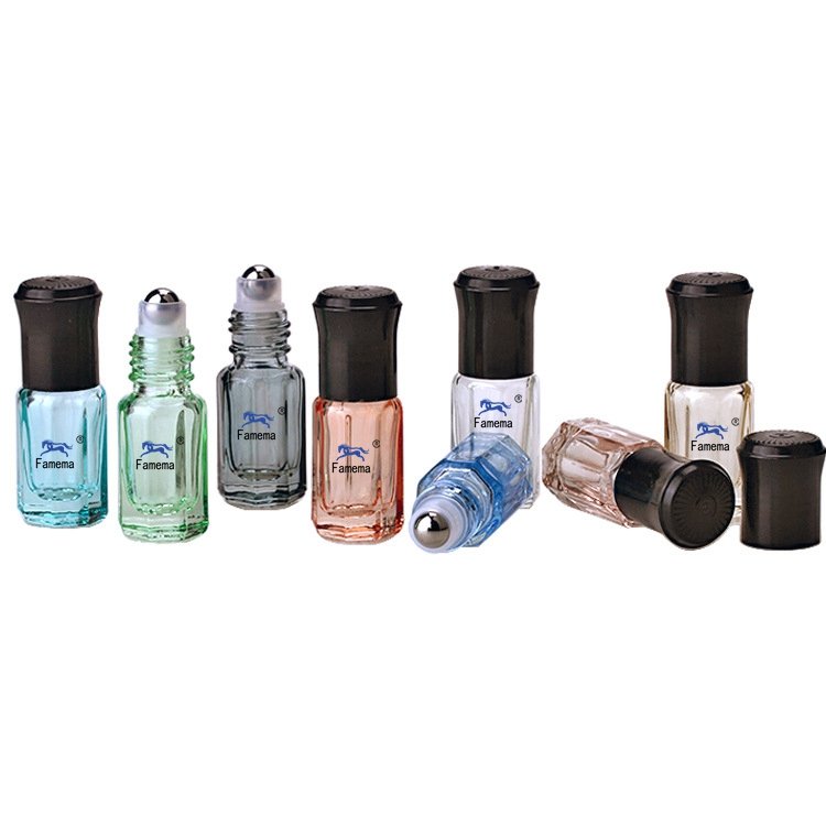 Premium Golden/Black/Red/Clear Arabic 3 ml Attar Bottle Roll on Glass 3ml 6ml 12ml Perfume Essential Oil Bottle