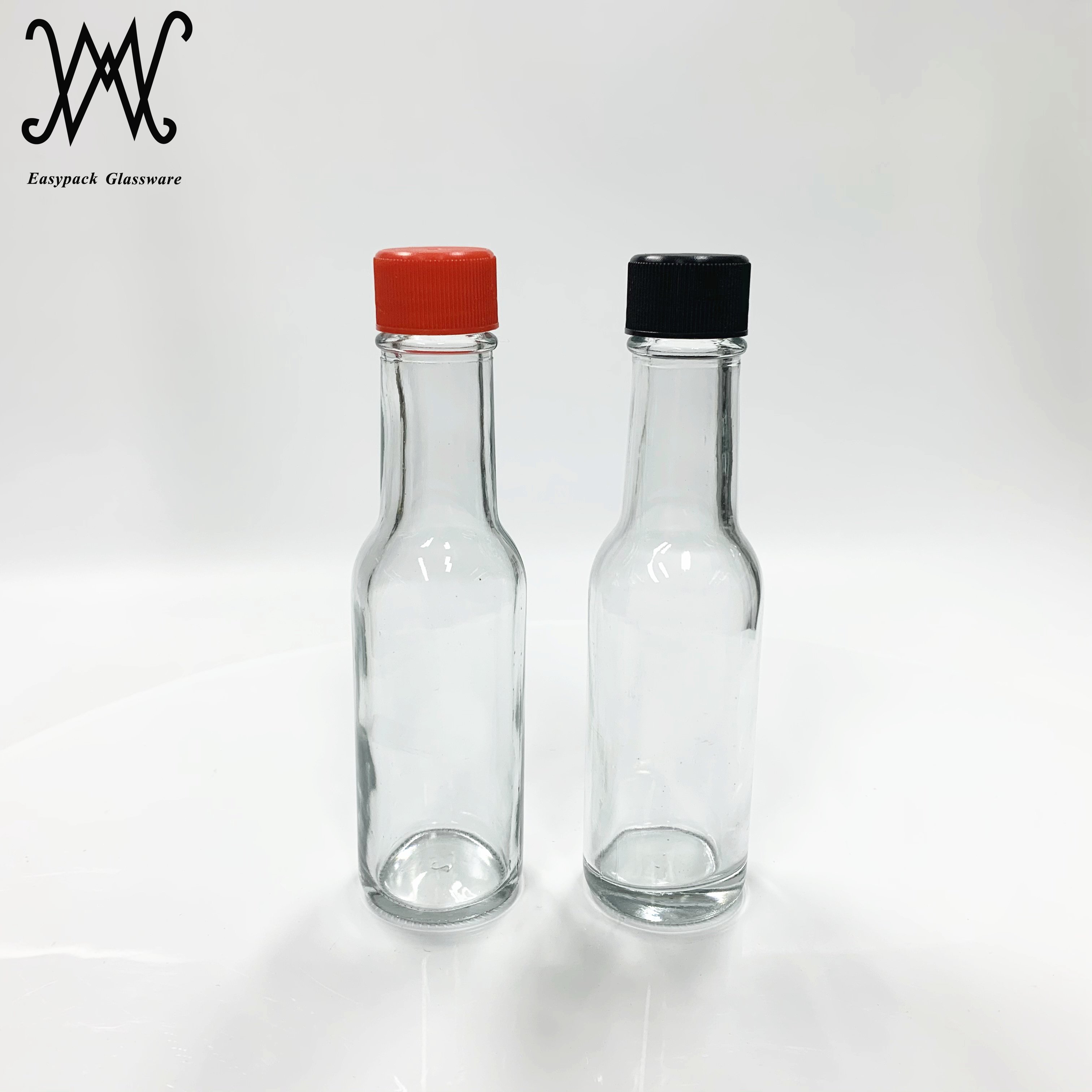 3oz 100ml woozy hot sauce glass bottle with black plastic lid