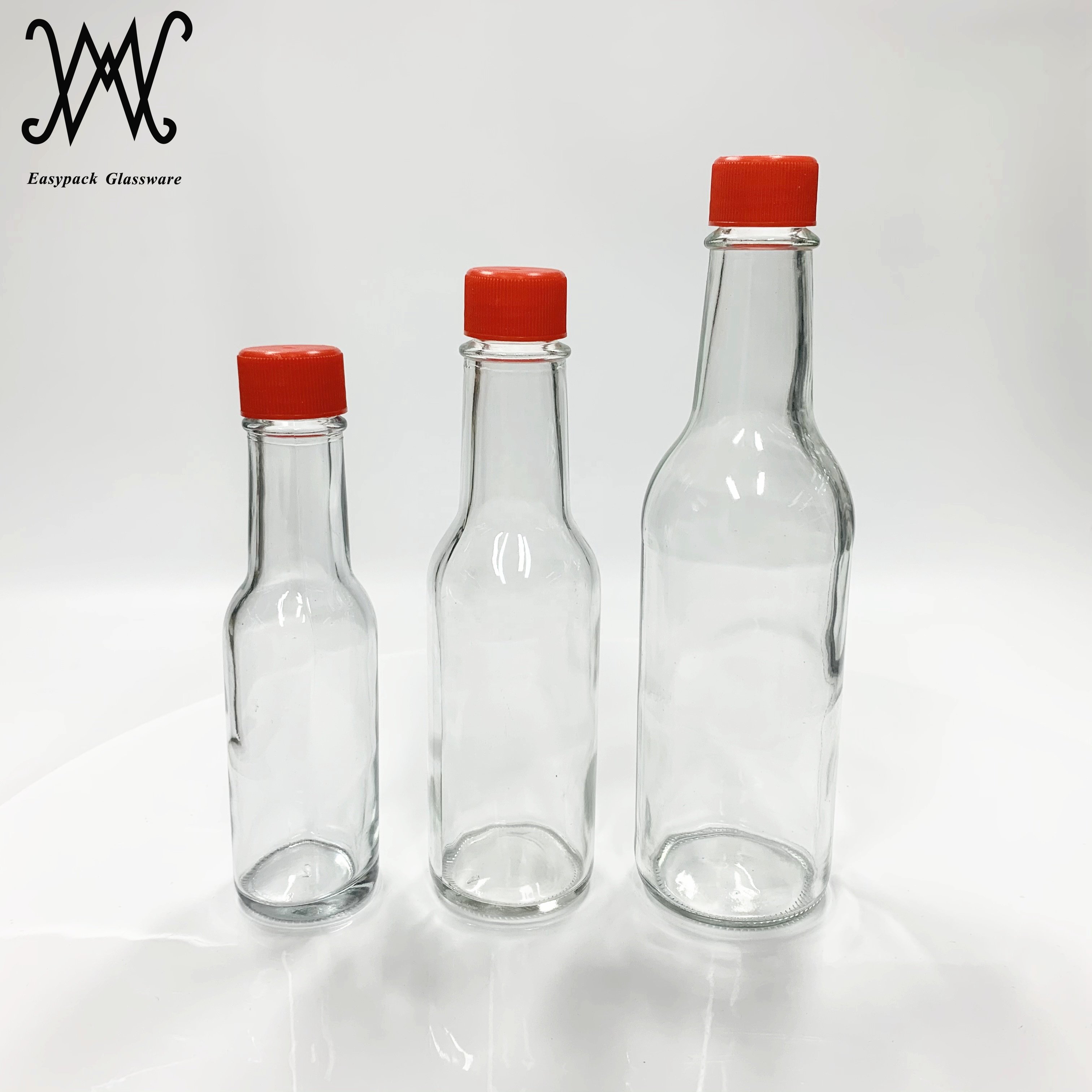 3oz 100ml woozy hot sauce glass bottle with black plastic lid