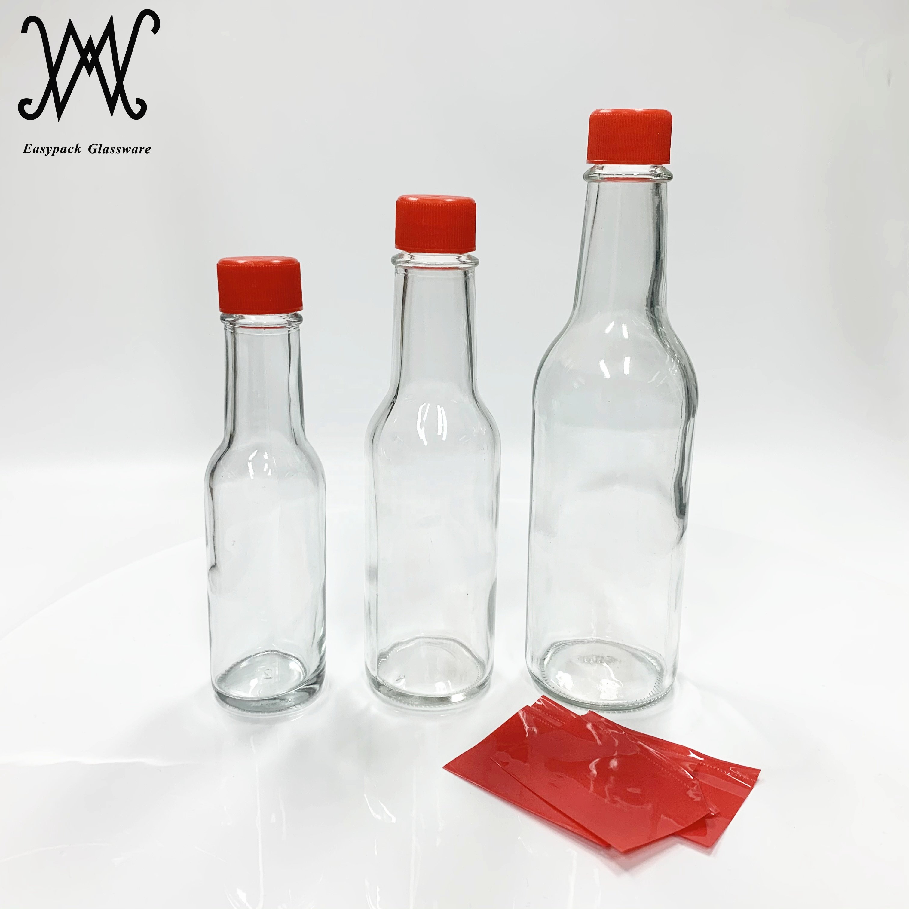3oz 100ml woozy hot sauce glass bottle with black plastic lid