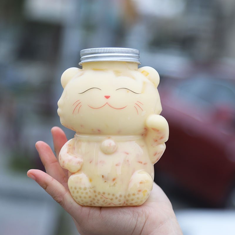 Bubble Fruit 16oz Empty Beverages PET Plastic Milk Tea Glass Juice Bottles