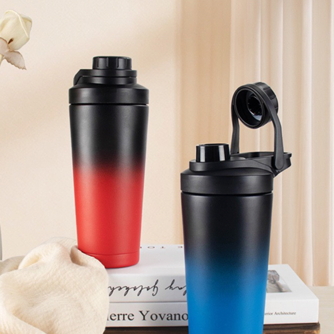 2024 wholesale new Sport protien Insulated leakproof Metal Fitness Stainless Steel Custom logo mixer Protein Gym Shaker Bottle