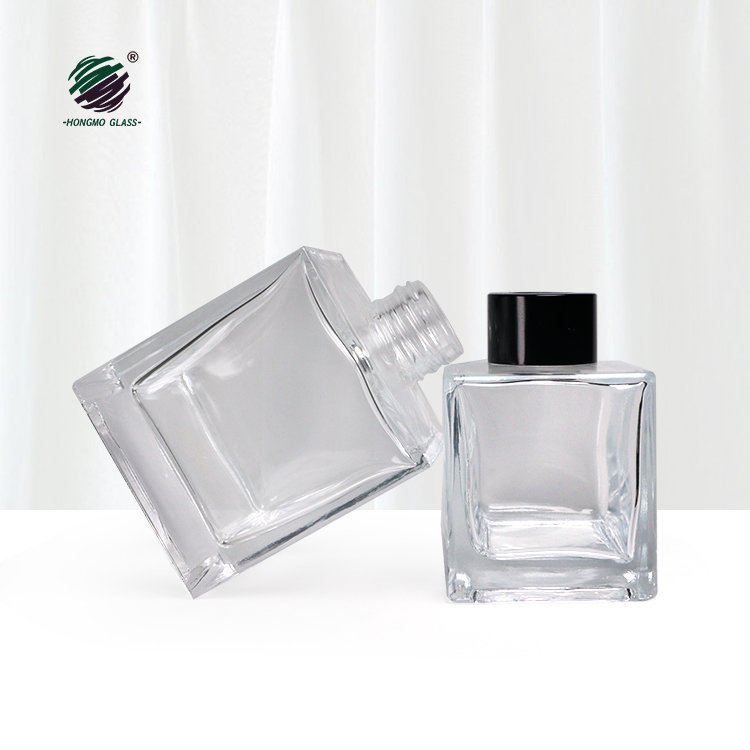 Empty Square Home Large Clear 50 Ml 100ML 200ml Aroma Fragrance Giant Reed Diffuser Glass Bottle