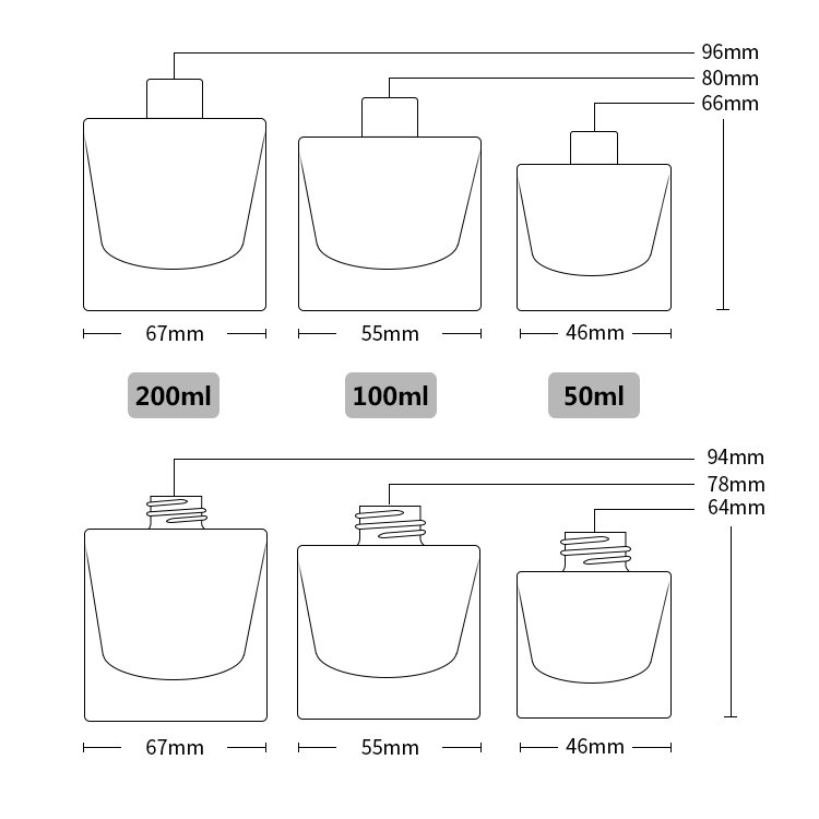 Empty Square Home Large Clear 50 Ml 100ML 200ml Aroma Fragrance Giant Reed Diffuser Glass Bottle