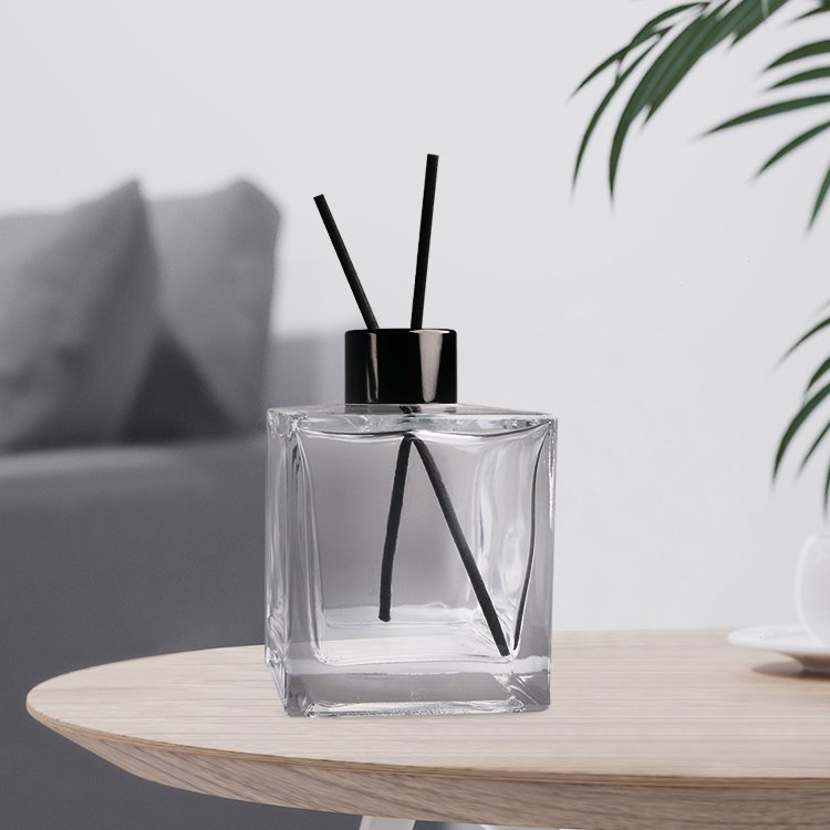 Empty Square Home Large Clear 50 Ml 100ML 200ml Aroma Fragrance Giant Reed Diffuser Glass Bottle