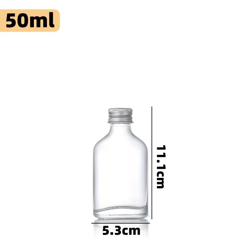 50ml 100ml 250ml 375ml 500ml Beverage Coffee Flat Shoulder Tea Kumpu Tea Glass Bottle