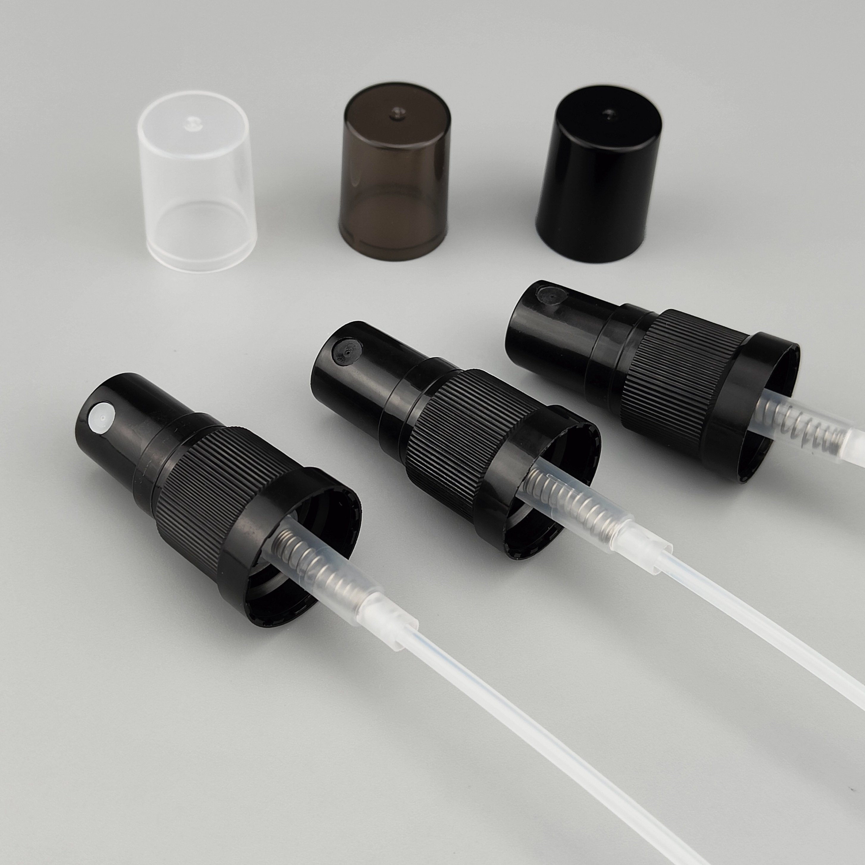 cosmetic bottle sprayer 15 ml 30 ml 50 ml 100 ml matte black glass bottle with 18/415 plastic spray pump