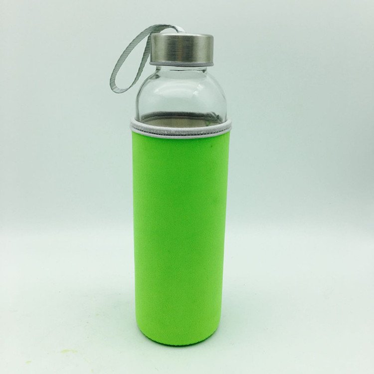 500ml soft drinks glass bottles portable water bottle with string on the lid and case