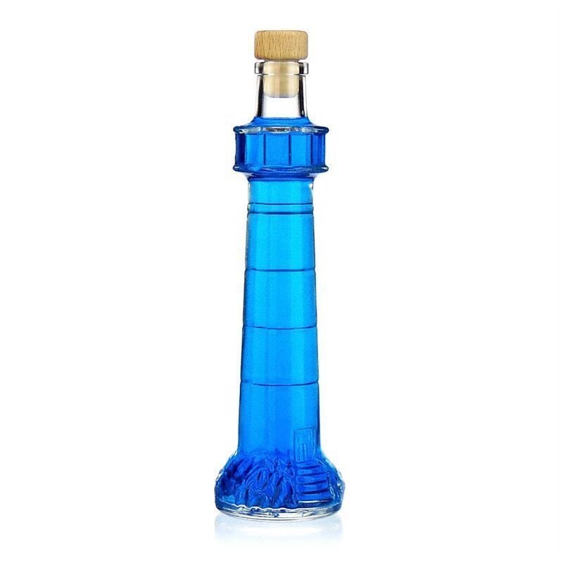 200ML CLEAR GLASS BOTTLE LIGHTHOUSE