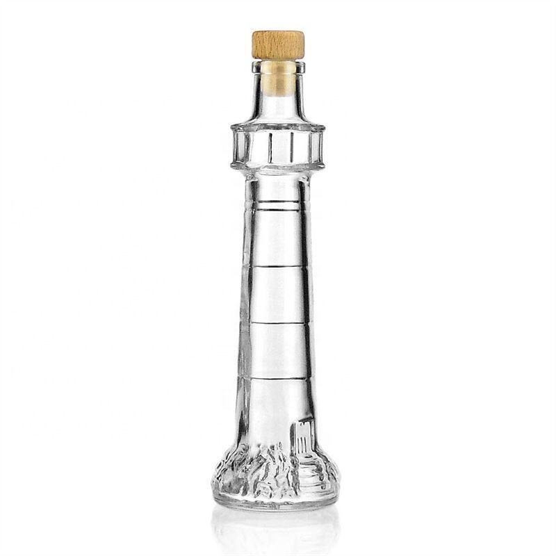 200ML CLEAR GLASS BOTTLE LIGHTHOUSE