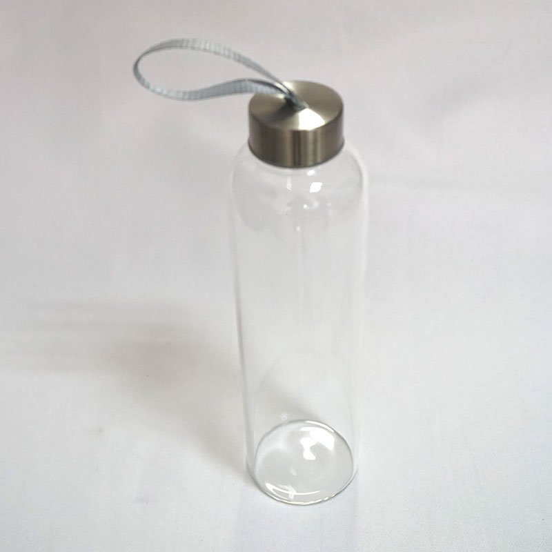 Wholesale clear/frosting 16oz 25oz empty borosilicate glass bottle with bamboo lid