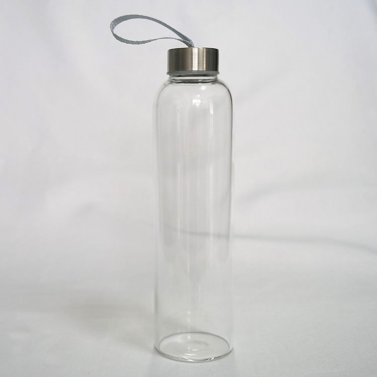 Wholesale clear/frosting 16oz 25oz empty borosilicate glass bottle with bamboo lid