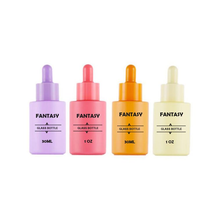 Frosting Custom Color Glass Dropper Bottles Essential Oil Perfume Glass Bottle For Cosmetic Packaging