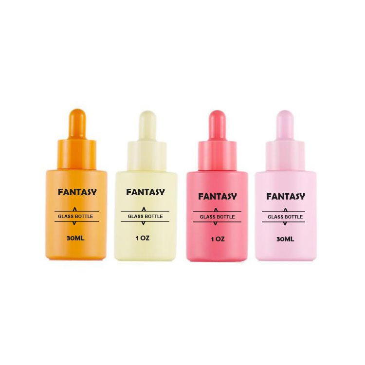 Frosting Custom Color Glass Dropper Bottles Essential Oil Perfume Glass Bottle For Cosmetic Packaging