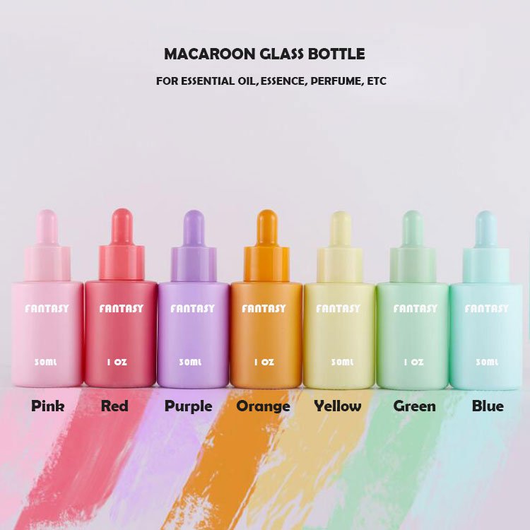 Frosting Custom Color Glass Dropper Bottles Essential Oil Perfume Glass Bottle For Cosmetic Packaging