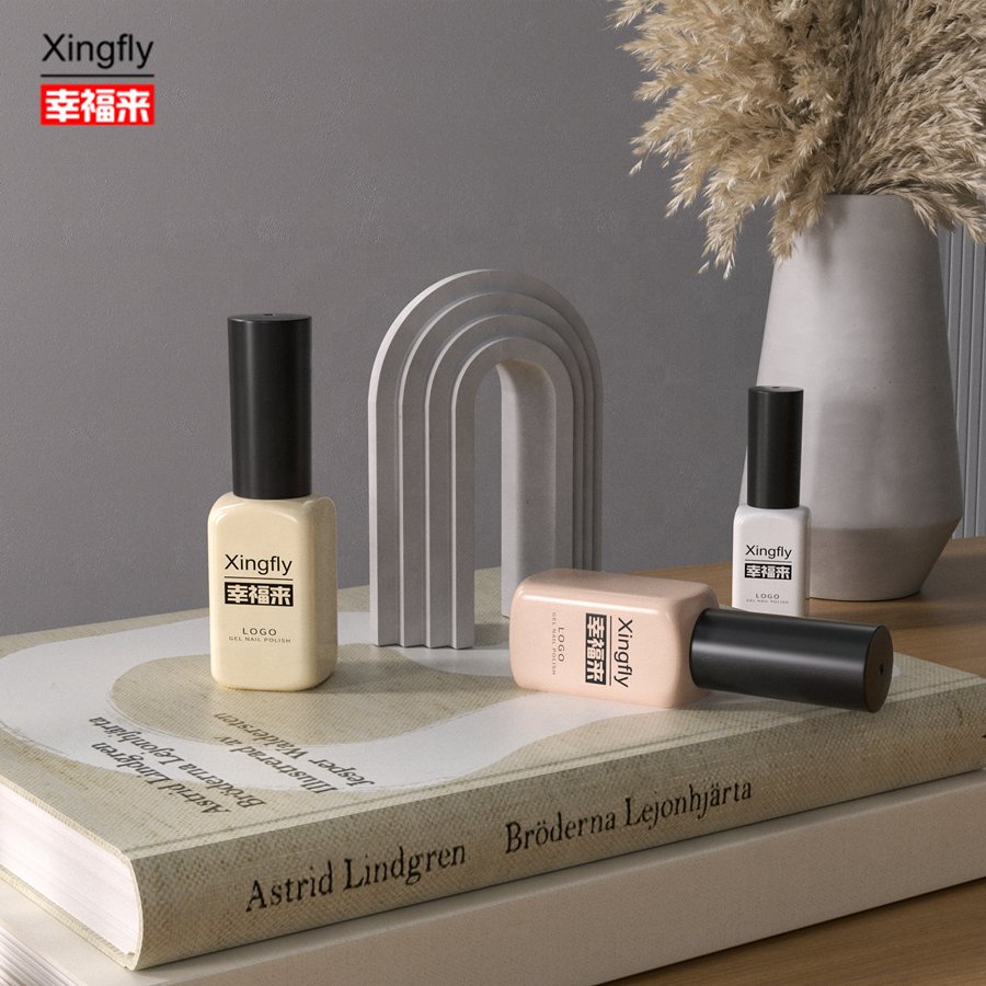UV Gel Nail polish Container Wholesale Custom 12ml Empty Glass Bottle For Gel Nail Polish With Cap And Brush Round Shape
