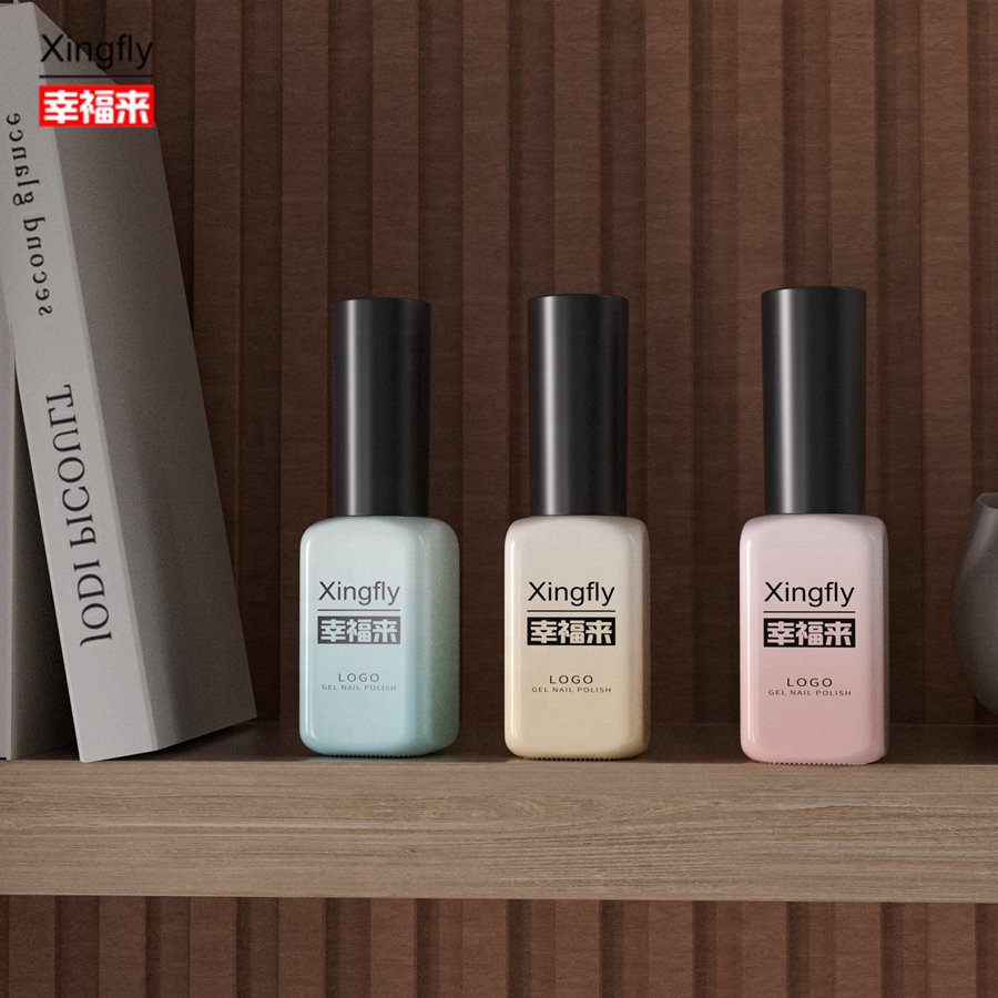 UV Gel Nail polish Container Wholesale Custom 12ml Empty Glass Bottle For Gel Nail Polish With Cap And Brush Round Shape