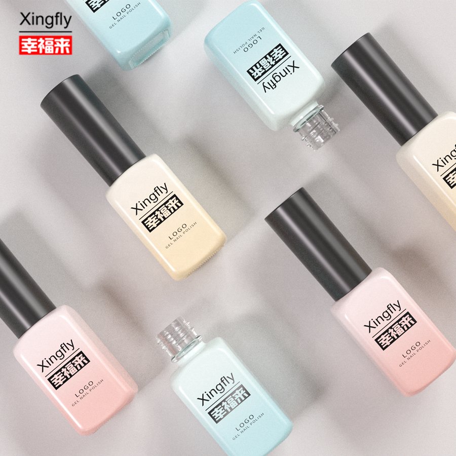 UV Gel Nail polish Container Wholesale Custom 12ml Empty Glass Bottle For Gel Nail Polish With Cap And Brush Round Shape