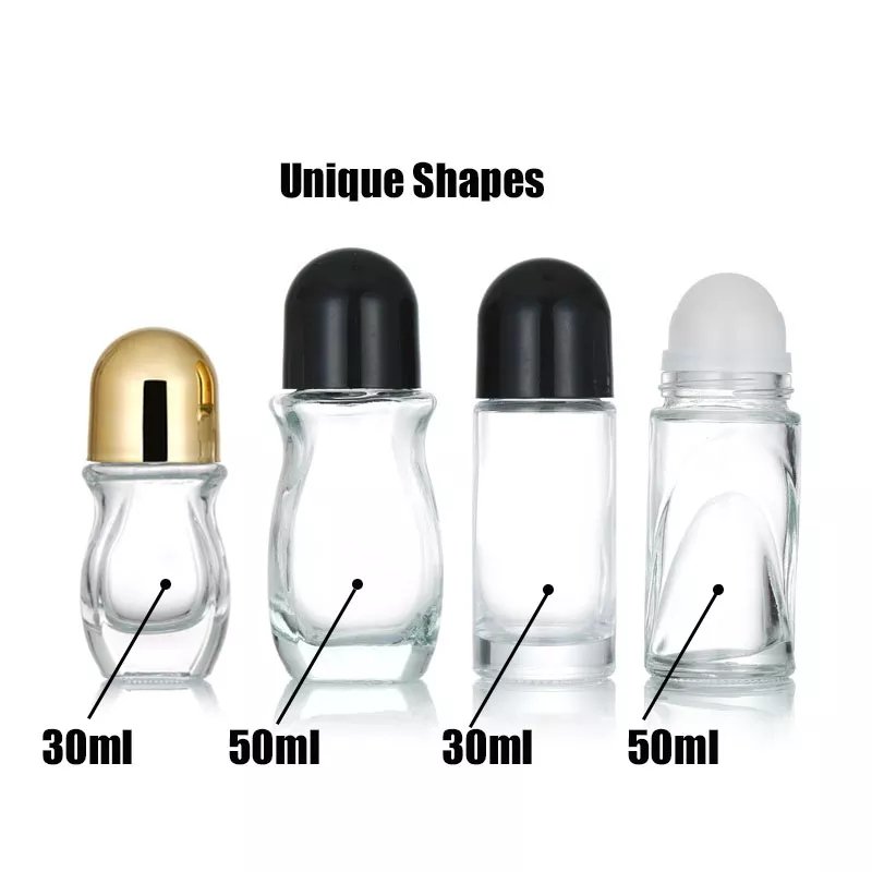 50ml clear roll on glass bottle 30ml perfume oil clear glass bottle with roll on