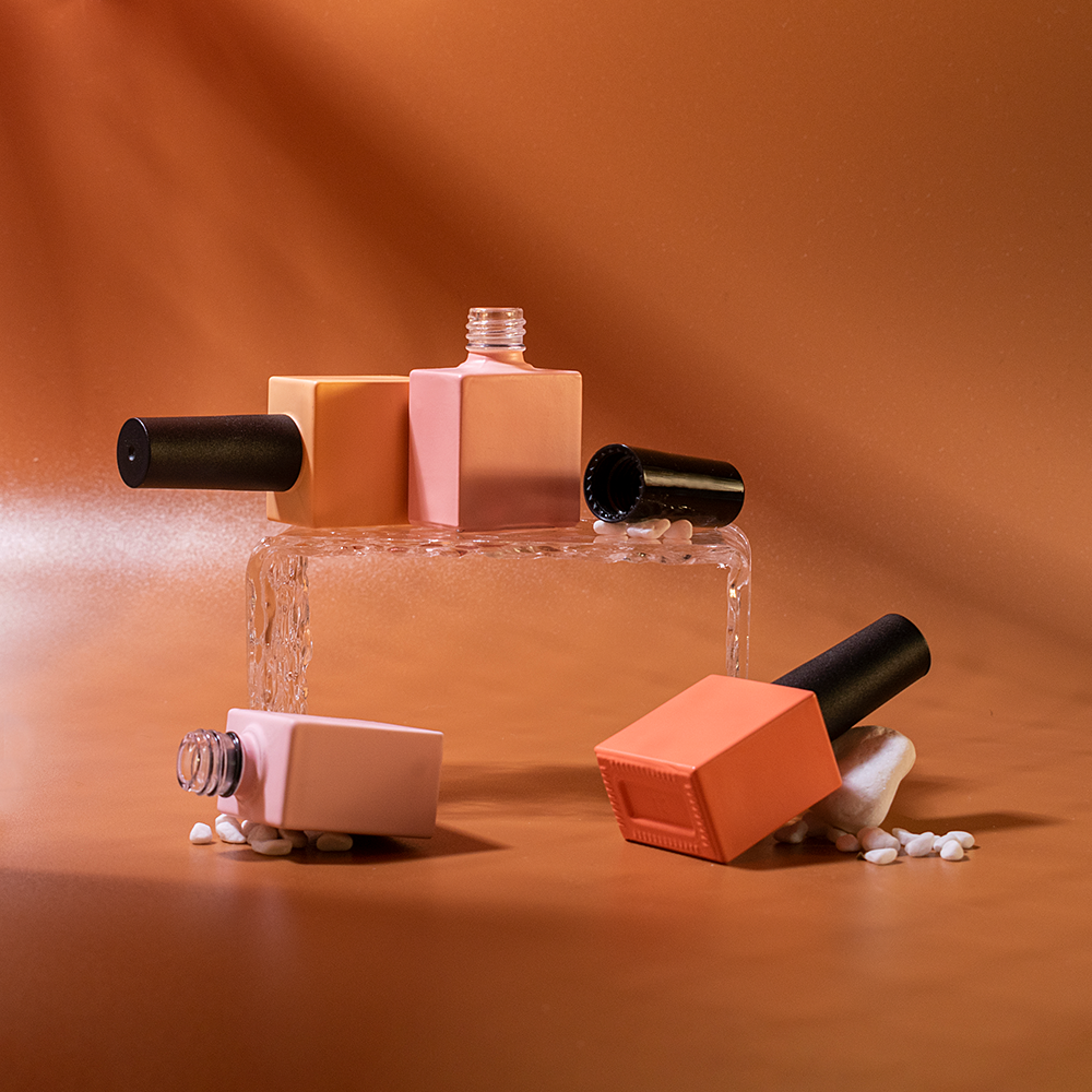11ml custom square uv gel nails art remover glass bottles empty nail polish bottle with brush